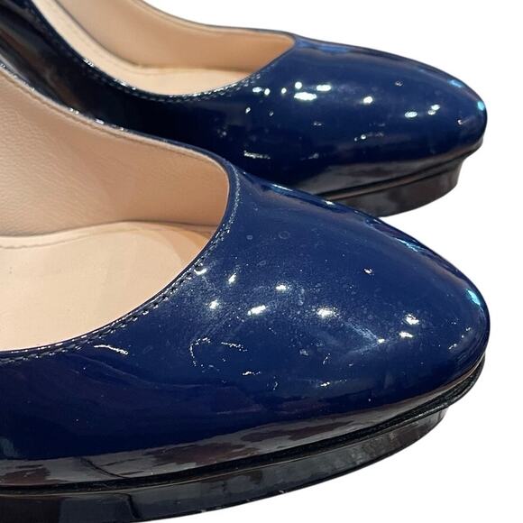Prada Royal Calzature Donna Pumps Navy Blue Patent Leather Womens 36.5 / US 6.5 - Picture 10 of 10